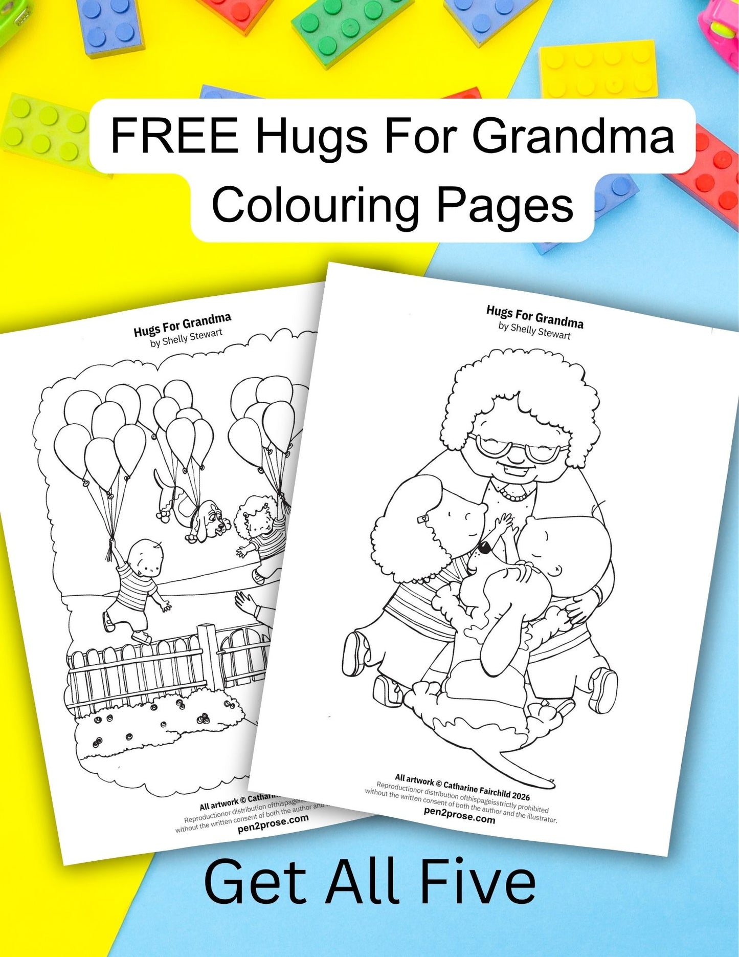 Free Hugs For Grandma Colouring Pages